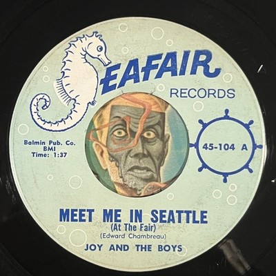 HEAR Joy & The Boys 45 Meet Me In Seattle / Stephen Foster World's Fair 1962