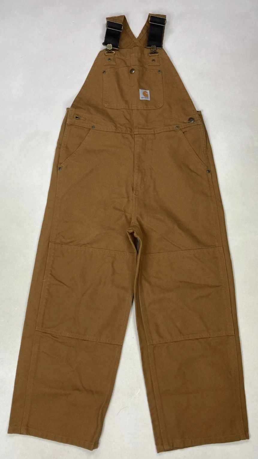Carhartt Bib Overalls Boys Large 10 Brown