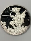 RARE Vintage Paiute Native American Series 1976 .999 Pure Silver Round