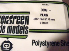 Evergreen Styrene #9009  .005 Thick   (2) Clear Sheets 6" x 12"