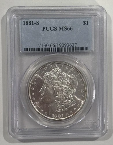 1881 S Morgan Silver Dollar PCGS MS66