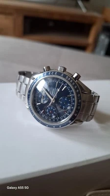 Omega Speedmaster Triple Day Date Automatik, 40,5 mm, Blaues ZIFFERNBLATT. - Bild 1 von 4