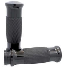 Avon Air Gel Grips - Flame with Cable Throttle - Black Anodized Motorcycle