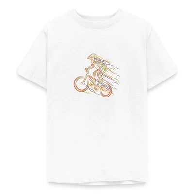 BMX Bunte Farbe Grafik Biker Freestyle Racing Teenager T-Shirt - Bild 1 von 4