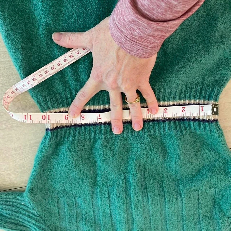 Vestido de malha vintage Miss Bergdorf Goodman Argento azul-petróleo mistura de lã tamanho 5 - Imagem 2 de 4