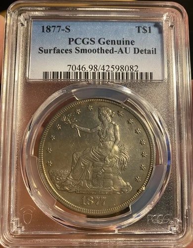 PCGS US Trade Dollar Silver Coin 1877S AU