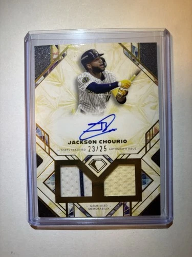 2025 Topps Diamond Icons Jackson Churio DualRelic Auto /25 Game Used Dirty Patch