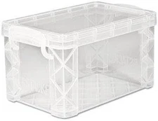 Advantus Super Stacker Storage Boxes, Hold 400 3 X 5 Cards, Plastic, Clear, Case
