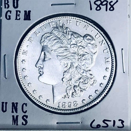 1898 BU GEM MORGAN SILVER DOLLAR UNC MS+++ U.S. MINT RARE COIN 6513