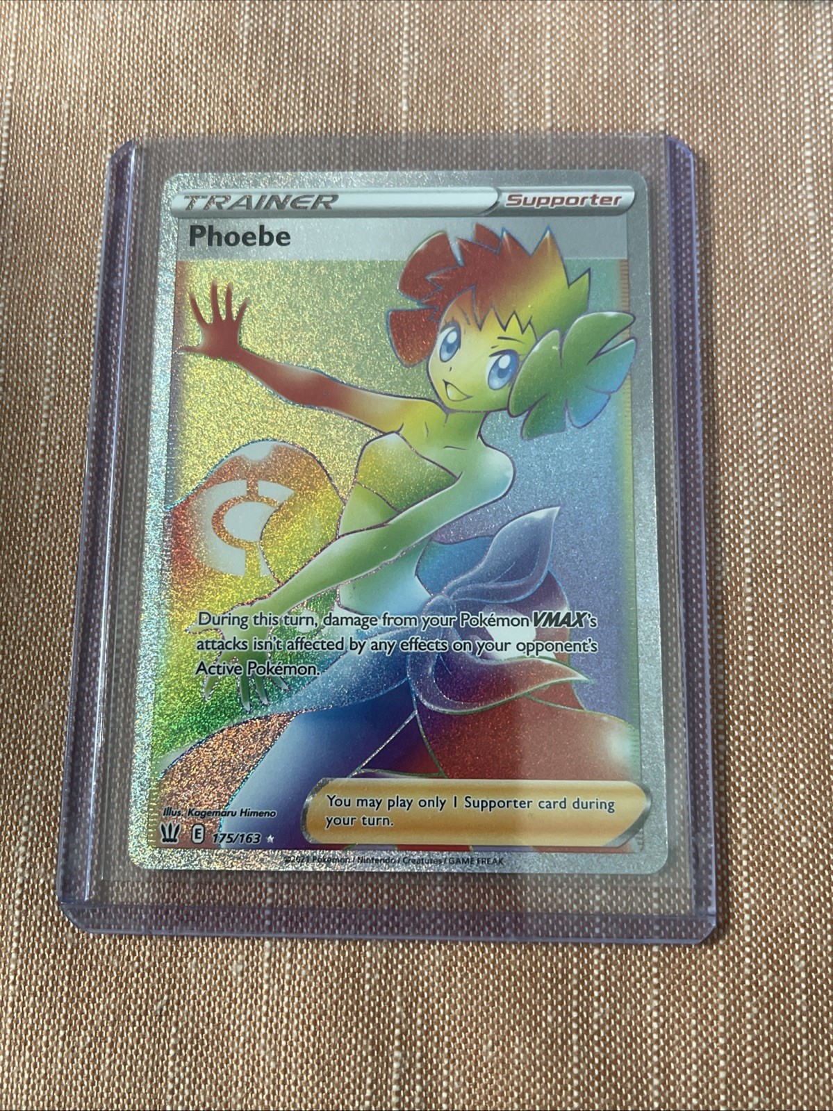 Pokémon TCG Phoebe Sword & Shield Battle Styles Holo Card 175/163 Secret Rare