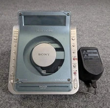Sony Dream Machine ICF-CD855V Clock Radio CD Player Blue/Silver Parts or Repair