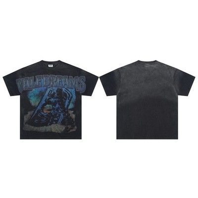 Vale Forever Vintage Letter Print, Distressed Finish T-shirt