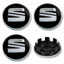 Fits Seat Alloy Wheel Centre Cap Hub x4 Black Silver 63mm Many Models 1P0601165
