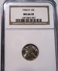 1944-D Mercury Silver Dime NGC MS66 FB Full Bands  Bright White