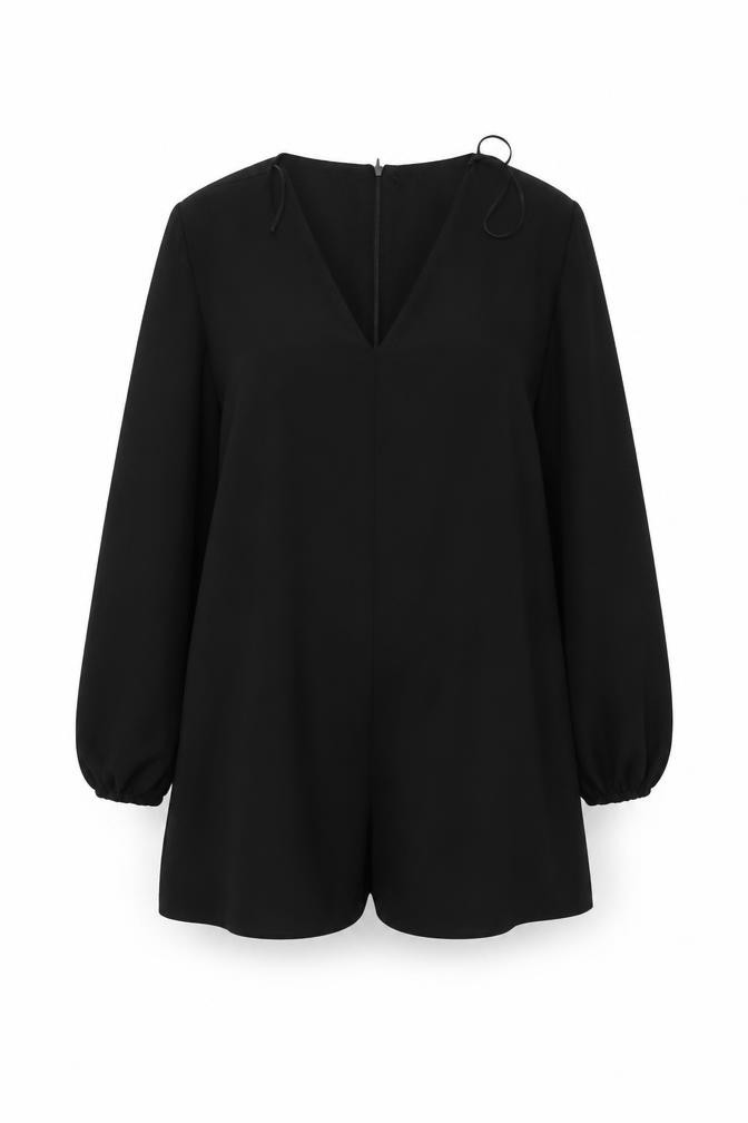 Selected Womens Playsuit One-Piece Size 12 UK '' Black Long Sleeve