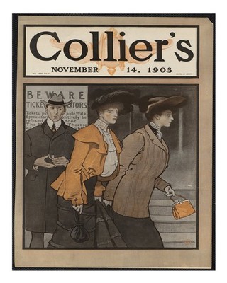 Vintage Collier's Magazin Titelblatt Wandkunst 1903 Urbane Szene Wand