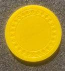 Yellow / Gold Antique Poker Chip - Diamond Design - Rare Old Game Gambling