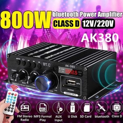 800W Verstärker Bluetooth Vollverstärker HiFi Stereo Amplifier Digita SD FM USB