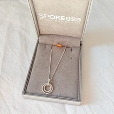 Sterling silver necklace From Spoke925 featuring a double circle pendant