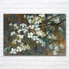Tree White Flowers Canvas Painting Classical Wall Art Print Living Room Decor