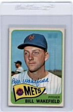BILL WAKEFIELD 1965 TOPPS #167 HARD SIGNED AUTOGRAPH NEW YORK METS *12081