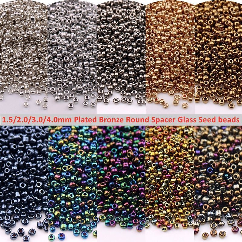 1.5/2/3/4mm Czech Glass Beads Metal Golden Color Spacer Bead Jewelry DIY  Supply