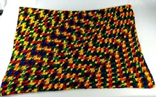 Handmade Blanket Crochet Knit Throw Lap 65 in x 45 in - Colorful