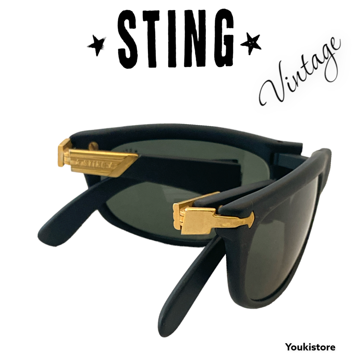STING occhiali da sole 6500 col 700 PIEGHEVOLI RARE VINTAGE 90s 