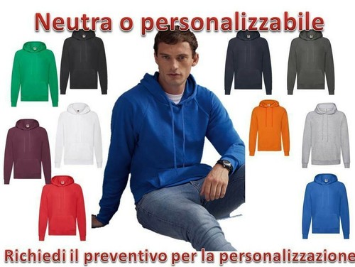 Felpa Da lavoro Con Cappuccio Uomo leggera Maglia Tuta Cotone Fruit Of The  Loom | eBay