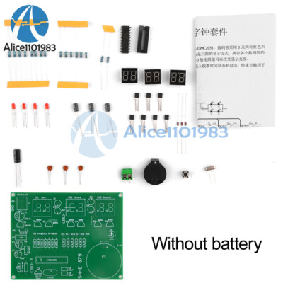 AT89C2051 6Digit Electronic Clock Kit Digital LED Tube Clock Set DIY DC 5-12V