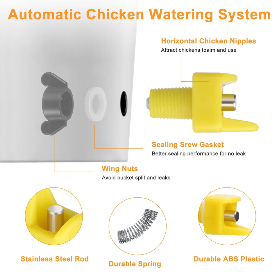 15 автоматических сосков для курицы с сверлом для полива птицы поилка для кур - Изображение 2 из 4