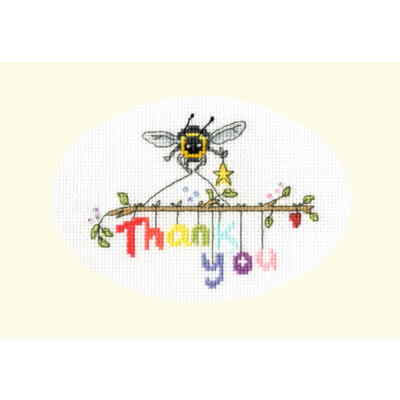 Bothy Threads Grußkarte Kreuzstich Set ''Bee-ing thankful'', Zählmuster, XGC34, 13