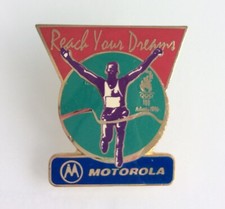 Atlanta Olympic Games 1996 Slogan Pin: Reach Your Dreams Motorola Sponsor