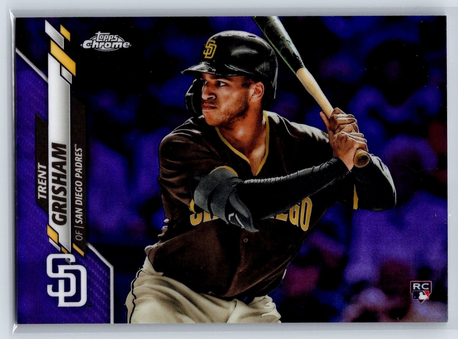 Trent Grisham Rookie Purple Refractor #D /299 2020 Topps Chrome Baseball #101 RC
