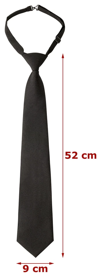 Verstellbare Krawatte vorgebunden mit Verschluss Security Schlips schwarz Binder - Bild 3 von 4