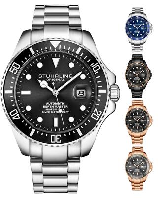 Stuhrling Men's Automatic Self Wind Unidirectional Rotating Bezel Divers  Watch