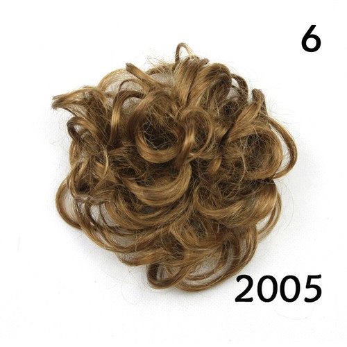 Human Hair Extensions Curly Messy Bun Hair Piece Scrunchie Cover Hair Real - Picture 18 of 46