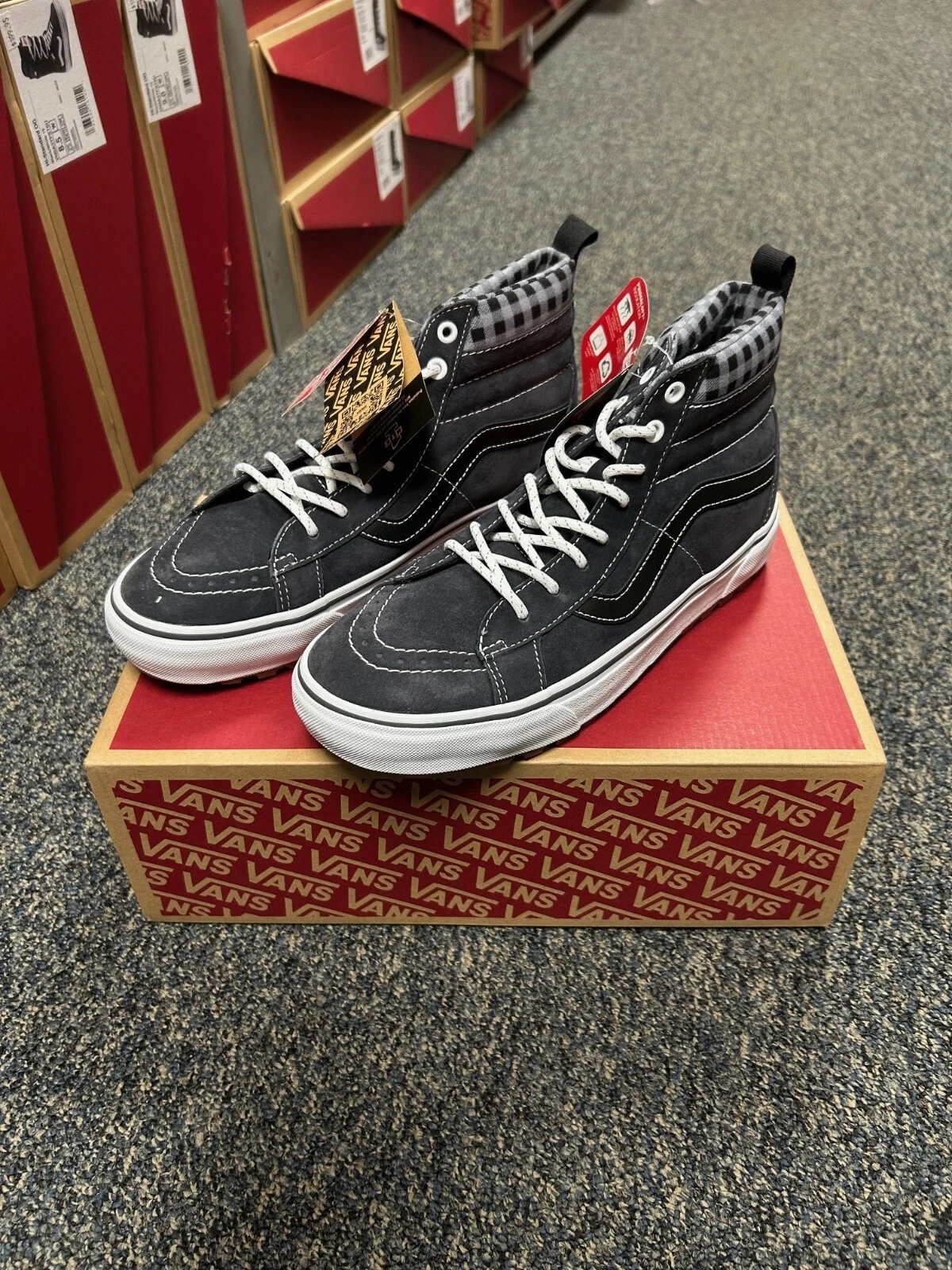 VANS SK8 HI MTE 1 (QUADRI GRIGIO BIANCO) UOMO TAGLIA 9 5