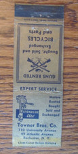 DAVID LIONEL PRESS MATCHBOOK COVER: TOWNER GUNS ROCHESTER, NY MATCHCOVER -C17