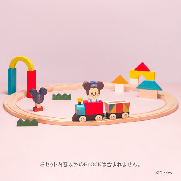 KIDEA Toy Wooden Blocks TRAIN & RAIL Mickey Mouse Disney Store