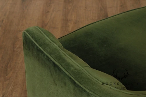 Mid Century Modern Pair of Tufted Velvet Lounge Chairs - Picture 9 of 15