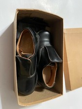 Vintage CHILD'S Shoes Size 9C Play-Poise In Original Box, BLACK OXFORD