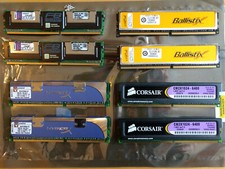 Lot 8 barrettes mémoires DDR et DDR2 Corsair, Kingston et Crucial