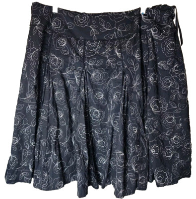 Nine West Black Skate Like Dressy Skirt With Silver Floral Plus Size 18W