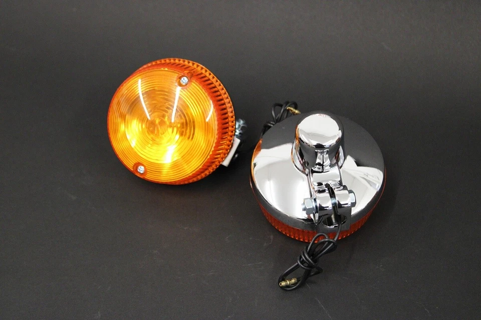 Indicadores Kawasaki Z1000 Kz1000 Z1100 x2 - Corpo de metal cromado de qualidade D5-08 - Imagem 2 de 3