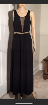sachin and babi light blue dress charlotte russe evening gown brass accents stunning size small nlack