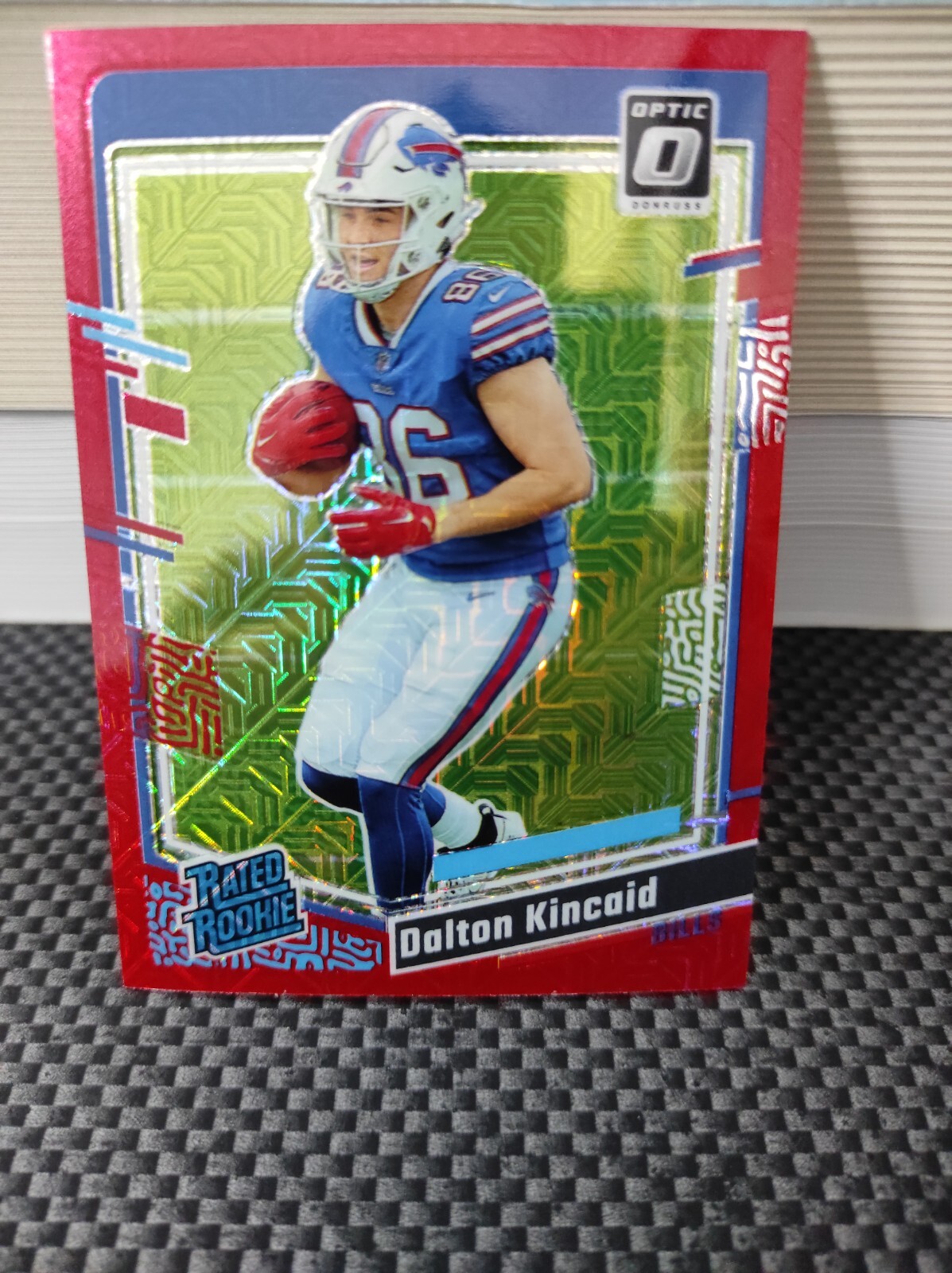 2023 Panini Donruss Optic - Rated Rookie Red Mojo Prizm #211 Dalton Kincaid (RC)
