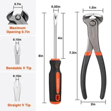 VALUEMAX 3Pcs Nail Puller Nail Remover Tool Include 7" End Cutting Pliers 8" ...