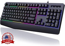 Teclado Mecanico Para Juegos , Teclado Silencioso E Iluminado De 104 Teclas NEW
