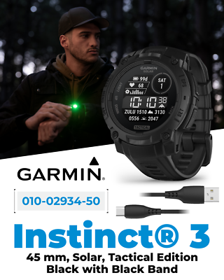 Garmin Instinct 3 Tactical Solar 45mm GPS Rugged Outdoor